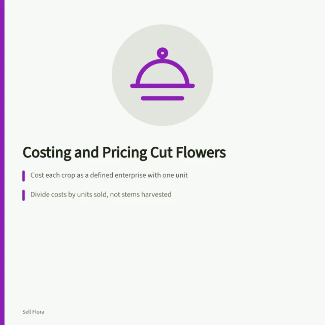 Cut flower costing and pricing guide with enterprise units and margins. Costing to price, a step-by-step guide for cut flower enterprises