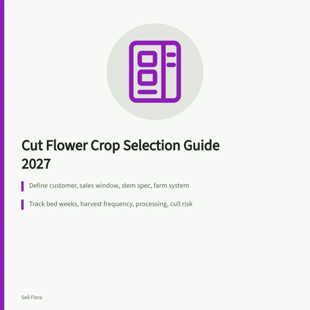 Cut flower crop selection guide with climate, labor, and harvest planning criteria. Cut flower crop selection and production guide, updated for 2027