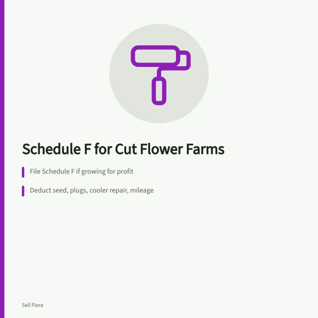 Tax guide for cut flower farm deductions and Schedule F filing. IRS Schedule F and farm deductions for a small US cut flower operation