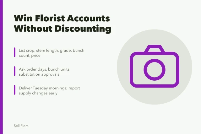 Card on winning florist accounts with clear cut flower offers. Can a local cut flower grower win real florist accounts without discounting?