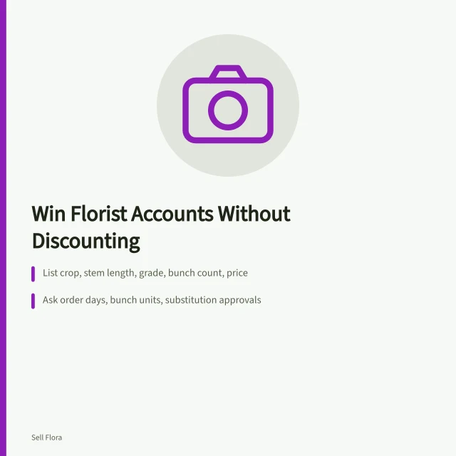 Card on winning florist accounts with clear cut flower offers. Can a local cut flower grower win real florist accounts without discounting?