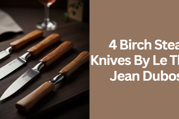 4 Birch Steak Knives By Le Thiers Jean Dubost