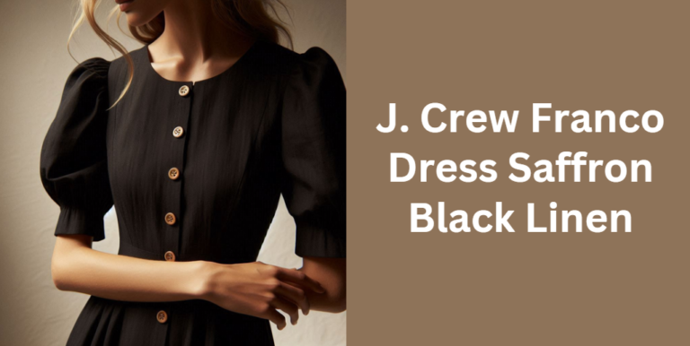 J. Crew Franco Dress Saffron Black Linen