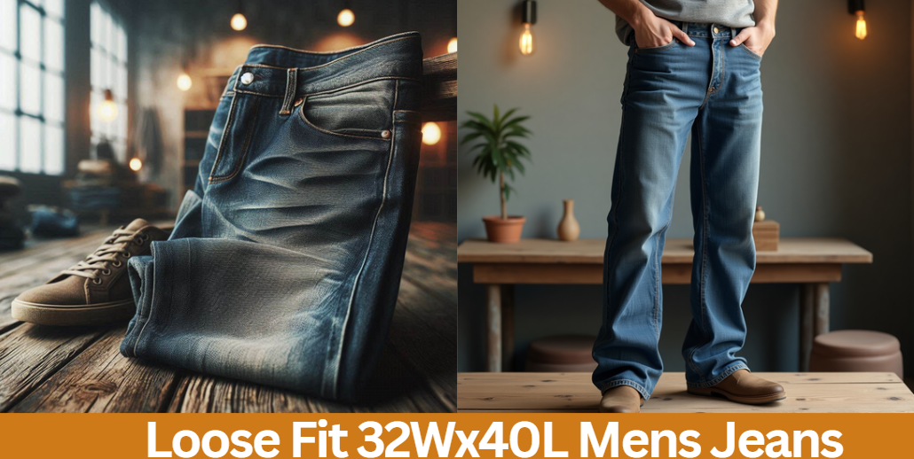 Loose Fit 32Wx40L Mens Jeans