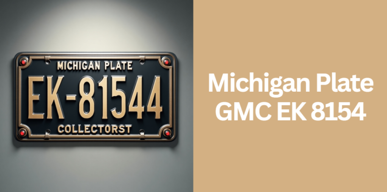 Michigan Plate GMC EK 8154